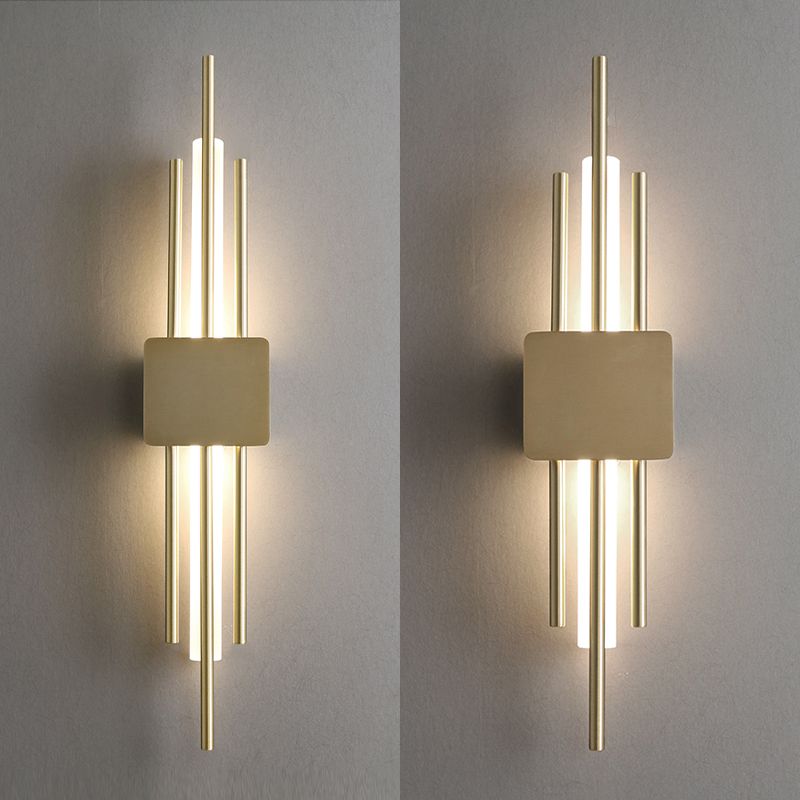 Luz de pared de la sala de estar Luz posmoderna Copper 2 luces Luz de montaje de pared lámpara de montaje