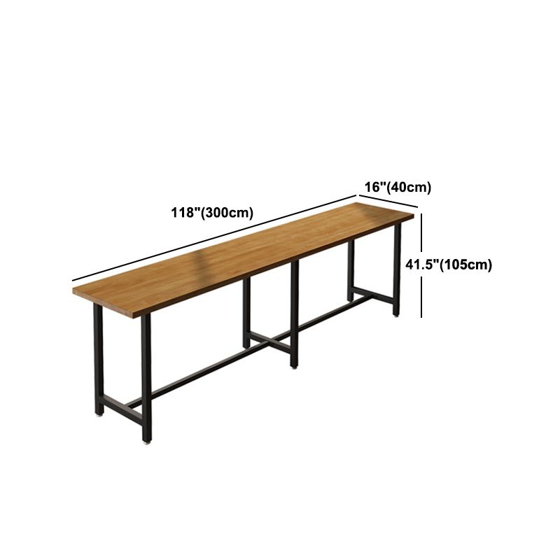 Rectangle Wood Top Counter Table Industrial Style Bar Table for Restaurant