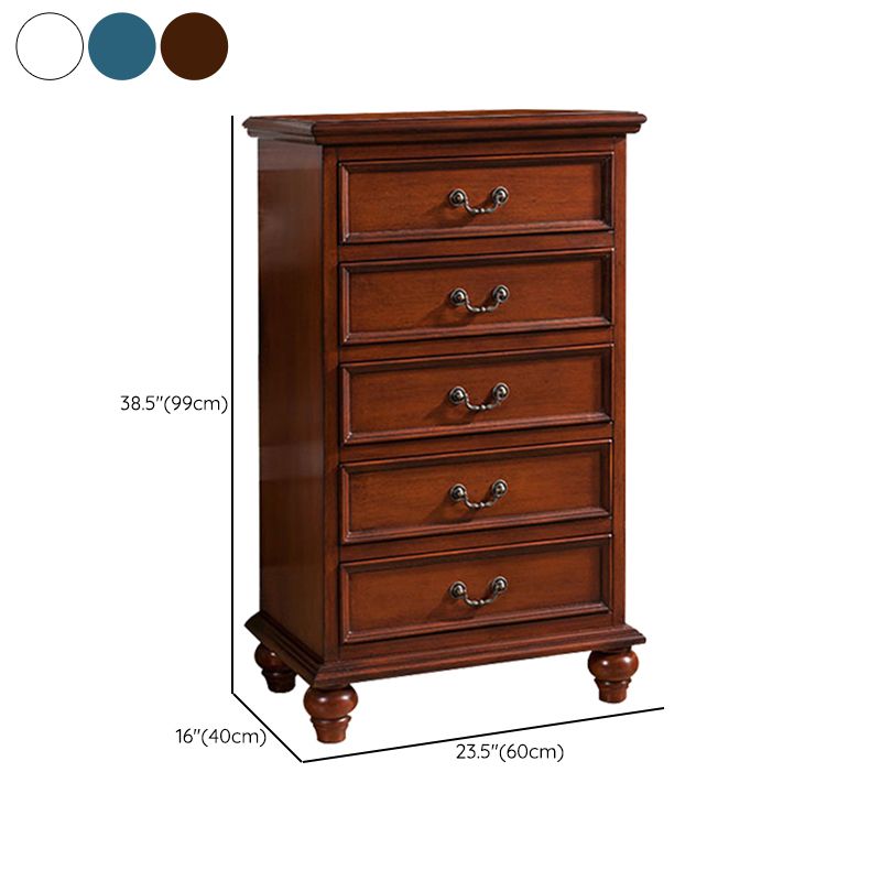 Bedroom Traditional Wooden Storage Chest Vertical Chest with Drawers