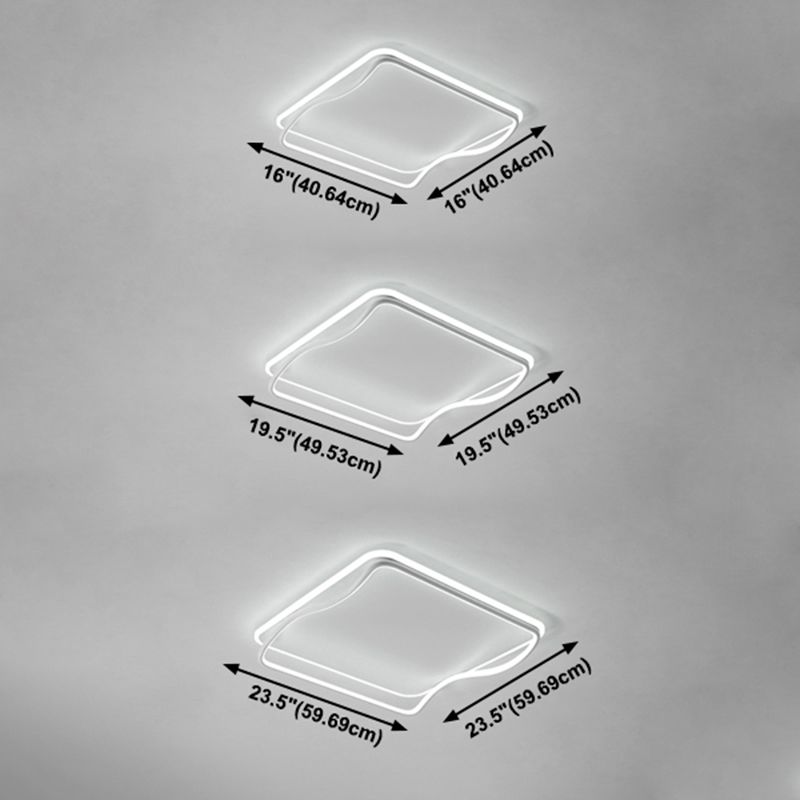 Plafonnier ombragé pour chambre à coucher, luminaire minimaliste à LED en métal, blanc