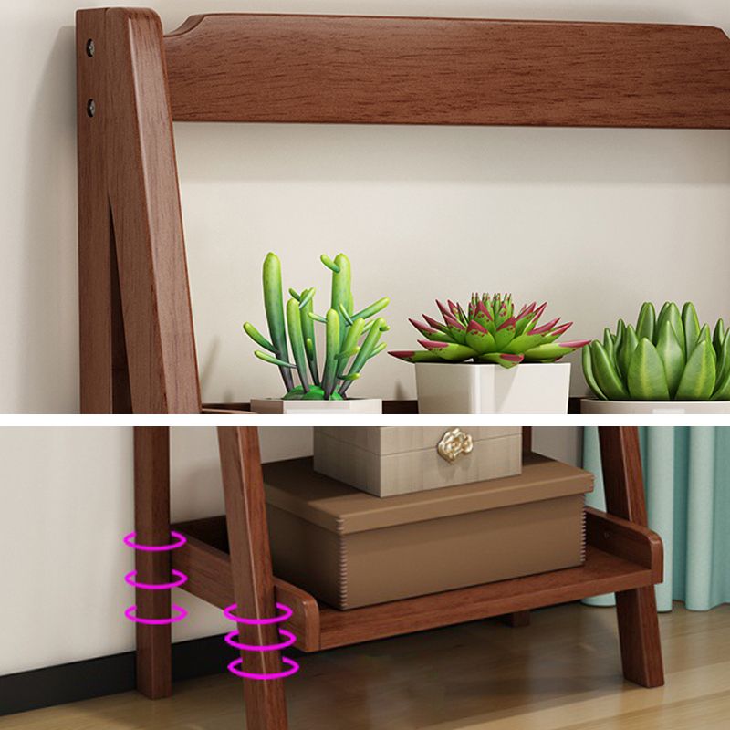 Rubber Wood Ladder Bookshelf Contemporary Open Bookcase for Home Office