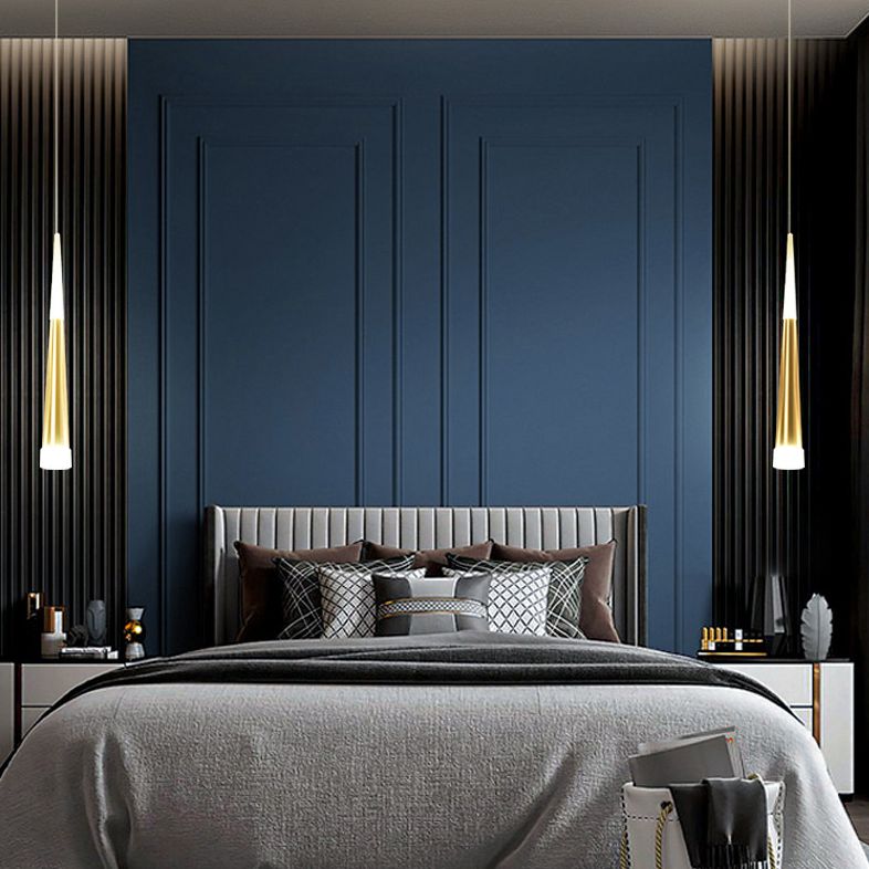 Gouden conische LED hanglamp Aluminium + Acryl Moderne eenvoud Hanglicht voor slaapkamer