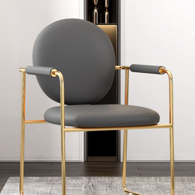 Industrial Kitchen Dining Chairs King Louis Back Arm Chair with Gold Base