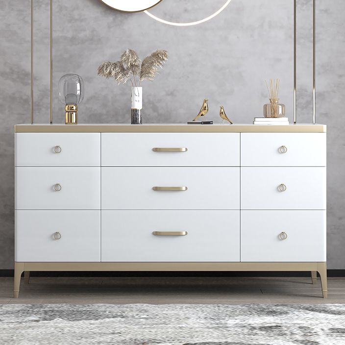 Glam Storage Chest Dresser Wooden Storage Chest with Drawers