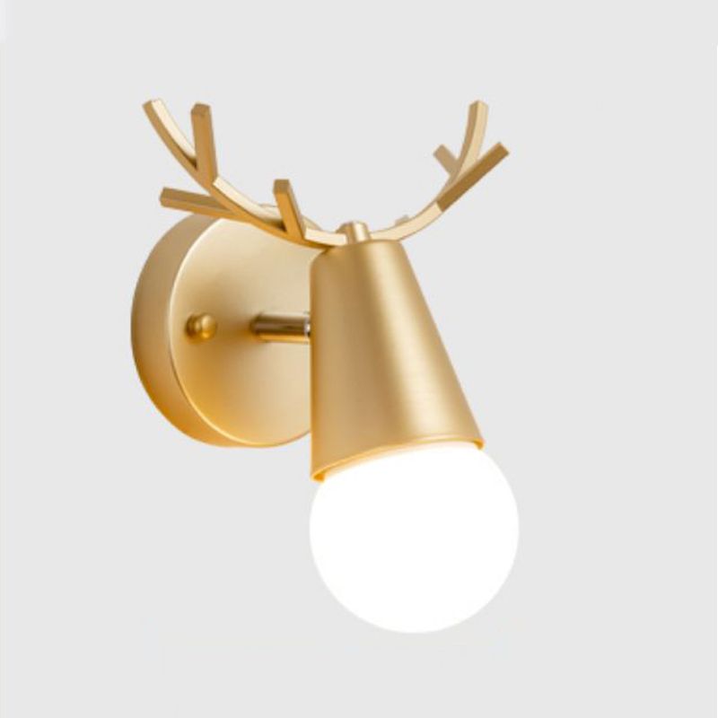 Modern Metal Wall Sconce Antler Shape Wall Light for Bedroom