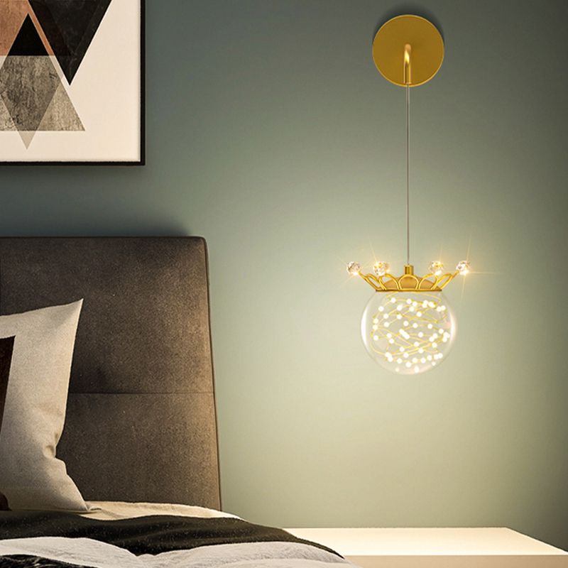 Ball Shape Glass Wall Light Modern Style Multi Lights Wall Mount Light