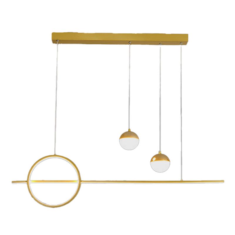 Linear Island Pendant Contemporary Metal 4 Lights Hanging Light