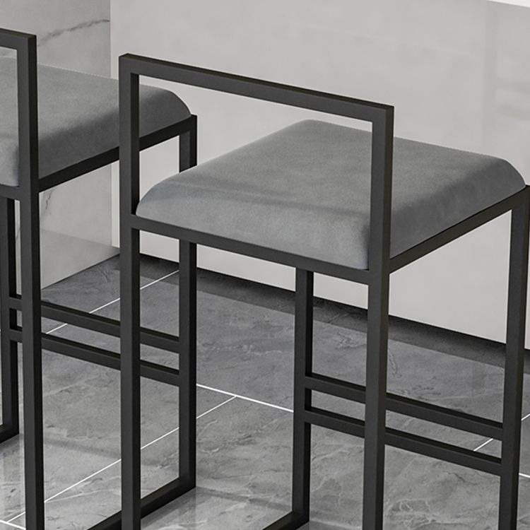 Modern Jewelry Shop Velvet Counter Stools Matte Finish Footrest Barstool