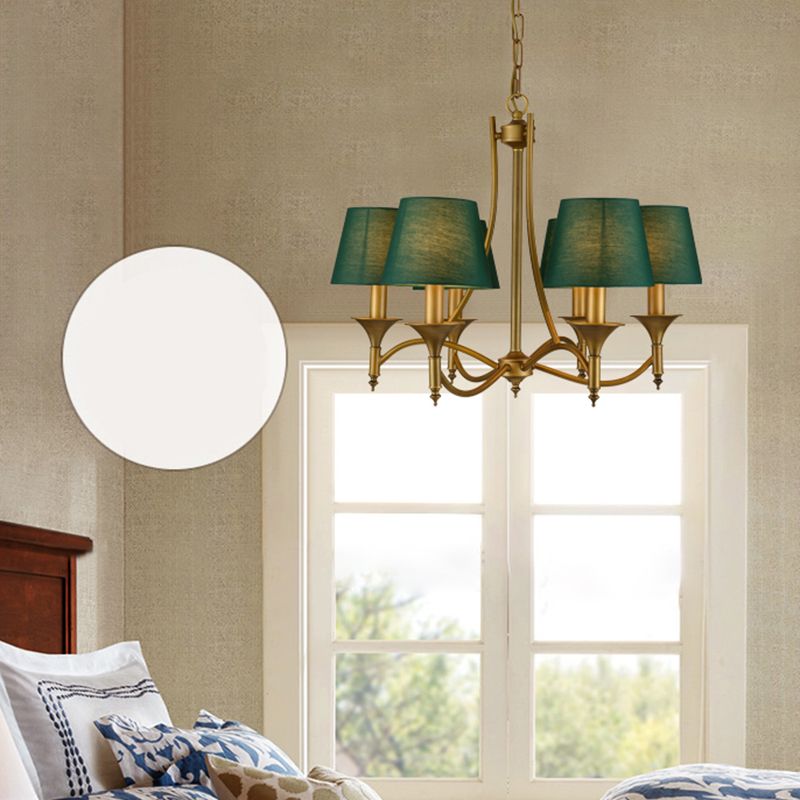 Multi-Head Chandelier Lighting Fixtures Traditional Chandelier Pendant Light with Fabric Shade