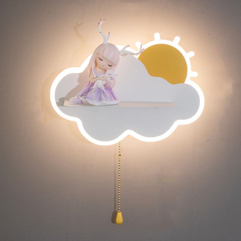 Modern Style Cloud Shaped Sconce Light Fixtures Metal 1 Light Wall Mounted Lighting