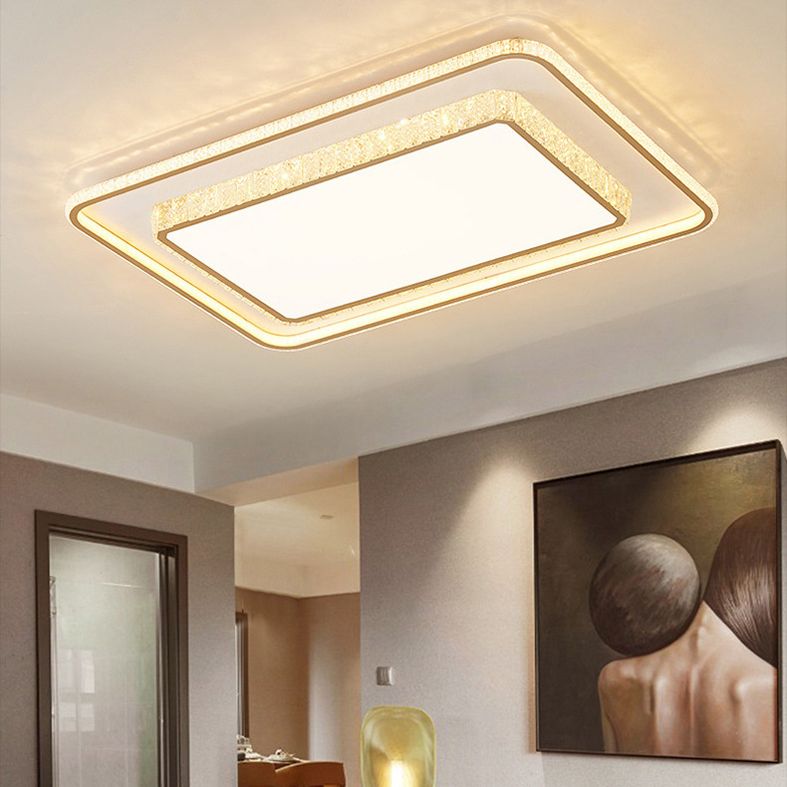 Lámpara de techo Lámpara de techo moderna de acrílico y cristal para sala de estar y dormitorio