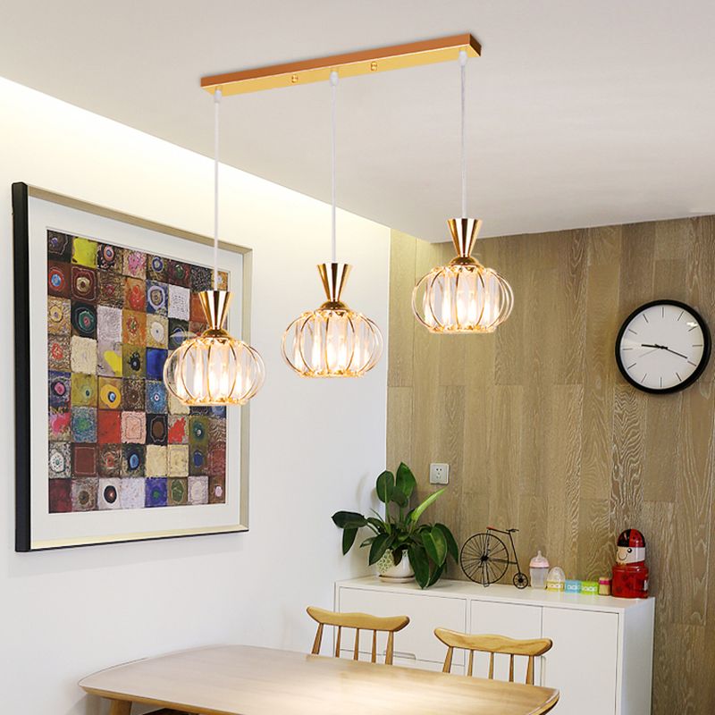 Noordse bolvormige suspensielamp kristallen eetkamer hanglampje in zwart