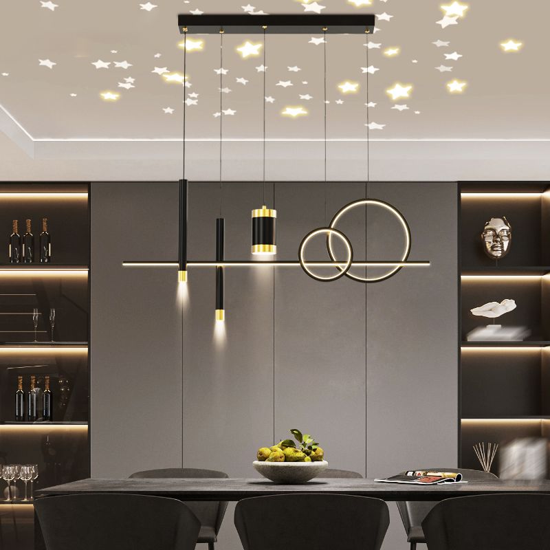 Modern LED Pendant Lights Slim Rectangular Linear Hanging Ceiling Light