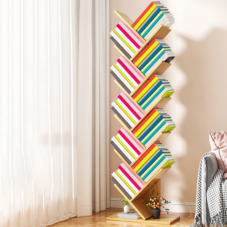 Contemporary Living Room Etagere Shelf Manufactured Wood Bookshelf