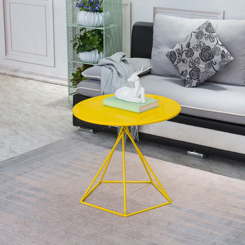 Modern Frame End Table Marble/metal Top Round Side Table for Living Room