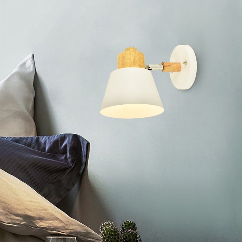 Semplicità nordica semplicità conica illuminazione con applique a parete metallizzata lampada montata per camera da letto per camera da letto
