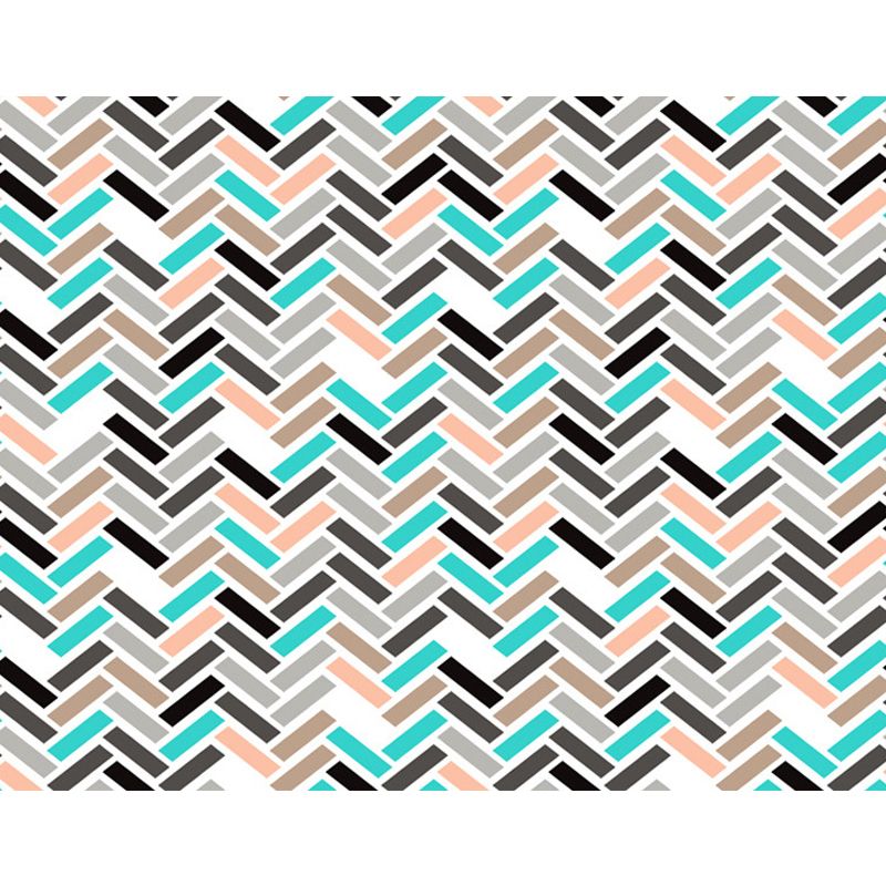 Pink and Green Bedroom Rug Modern Rectangle Pattern Area Rug Polyester Anti-Slip Backing Carpet