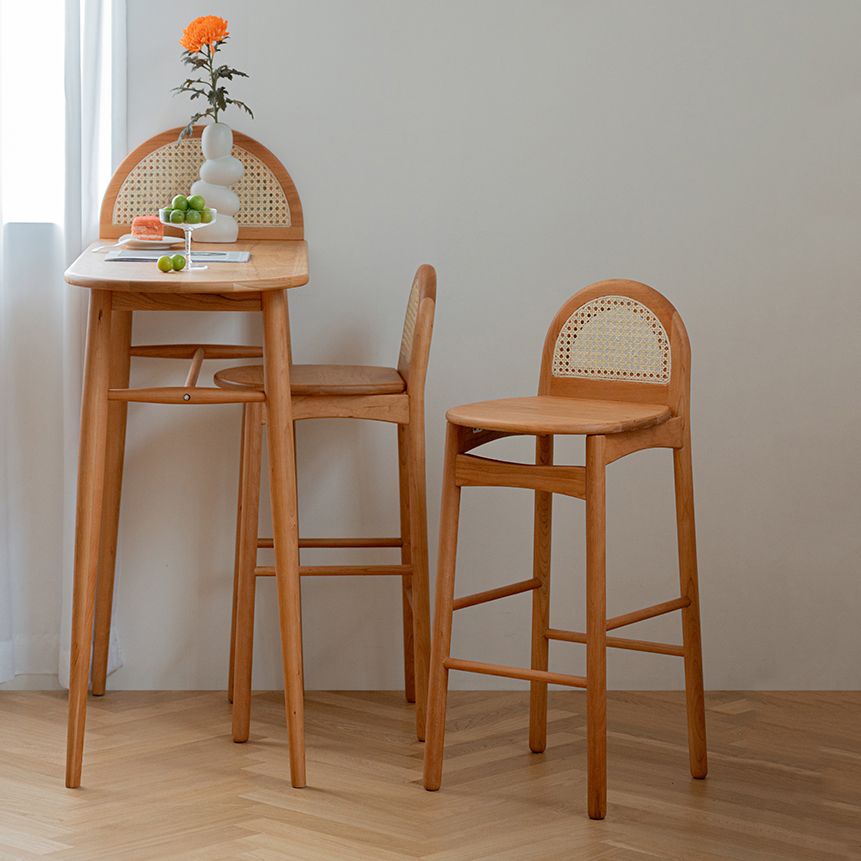 Irregular Shape Cherry Bar Table Set 1/2/3 Pieces Modern Counter Table with High Stools