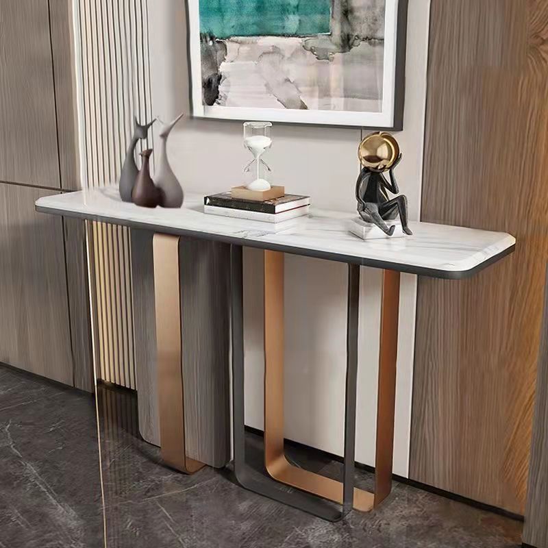 11" W Stone Contemporary Console Table Rectangle Console Sofa Table