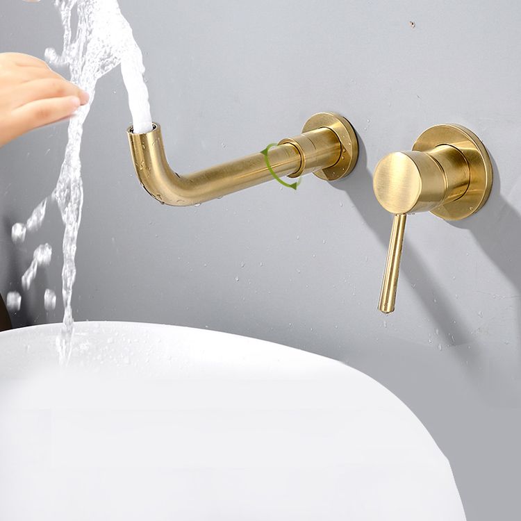 Contemporary Wall Mounted One Handle Kitchen Faucet Low Arch Water Filler