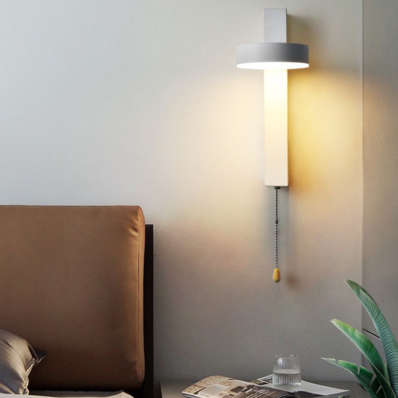 Nordische geometrische Wandleuchte Beleuchtung Metall Wohnzimmer LED -Wandleuchte mit Pull -Kette