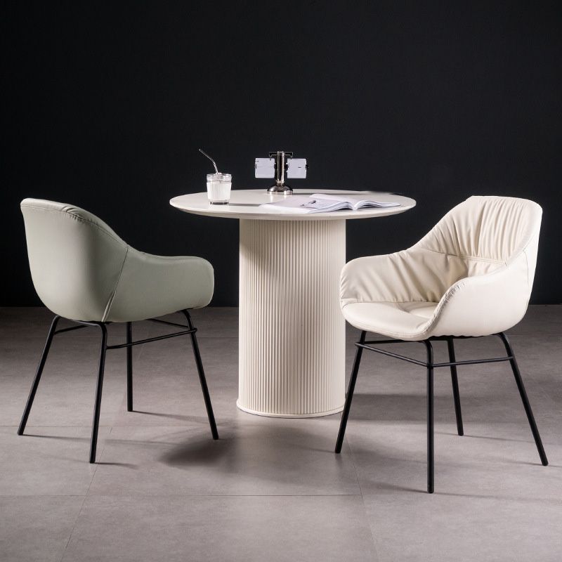 Faux Leather Dining Chair Industrial Style Wingback Arm Chair