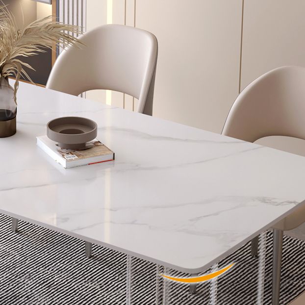 Modern Rectangle Stone Dining Table 1/7 Pieces Dining Set for Dining Room