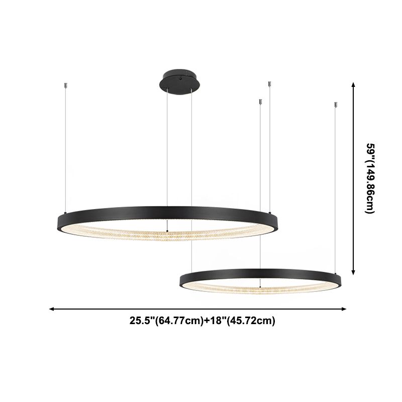 Modern Round Chandelier Light Fixtures Multi-Tier Hanging Pendant Lamps with Acrylic Shade