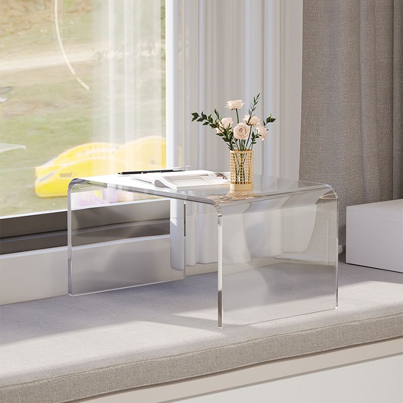 Luxurious Sled Side Table Rectangular Acrylic End Table Stand