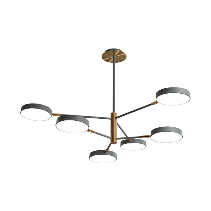 Ultra-modern Rotating Chandelier Light Fixtures Metallic Hanging Ceiling Light for Living Room