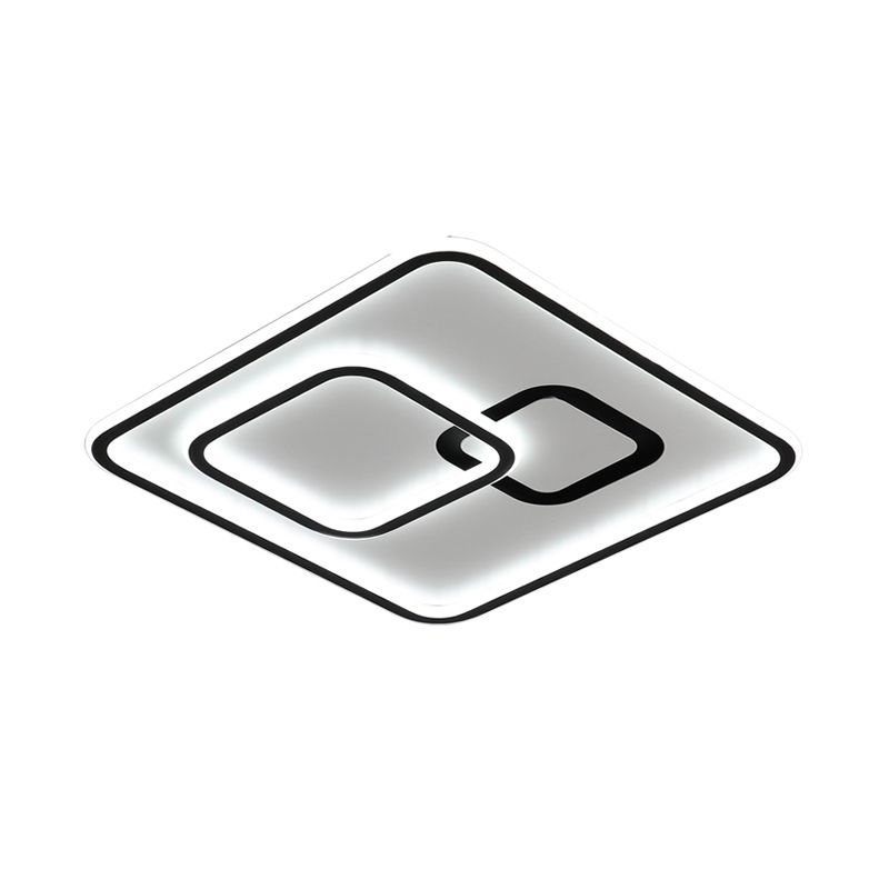 Acrilico Ultrathin Rhombus Massimale Flush Simple Stylish Black LED Flush Montato Light per Bedroom, 16 "/19.5" Wide