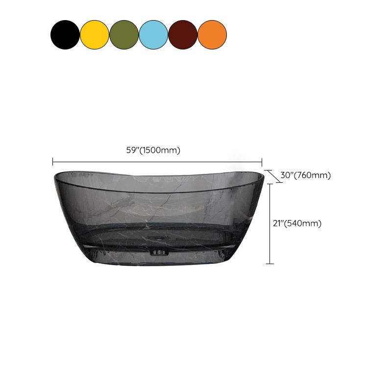Modern Ellipse Bathtub Acrylic Freestand Soaking Bathtub with Drain Bath Tub