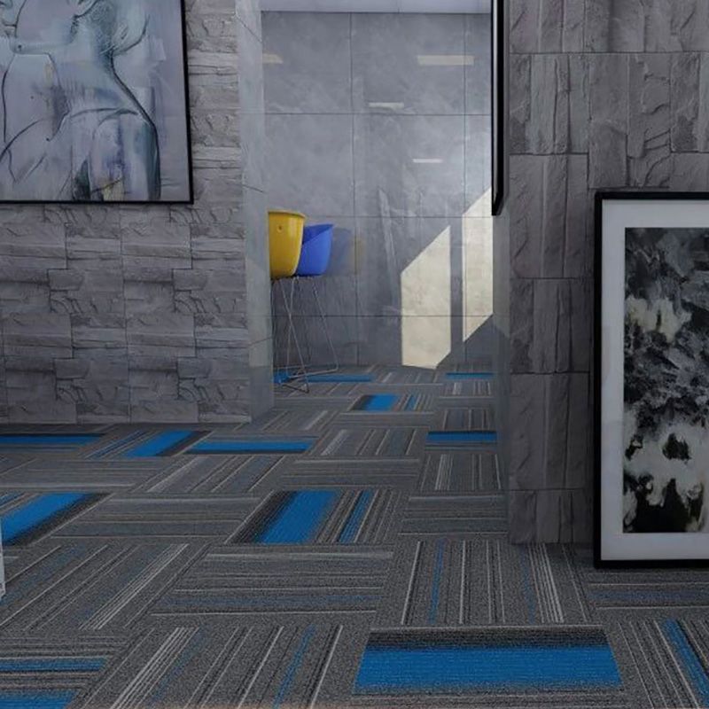 Indoor Carpet Tiles Geometric Print Level Loop Office Carpet Tiles