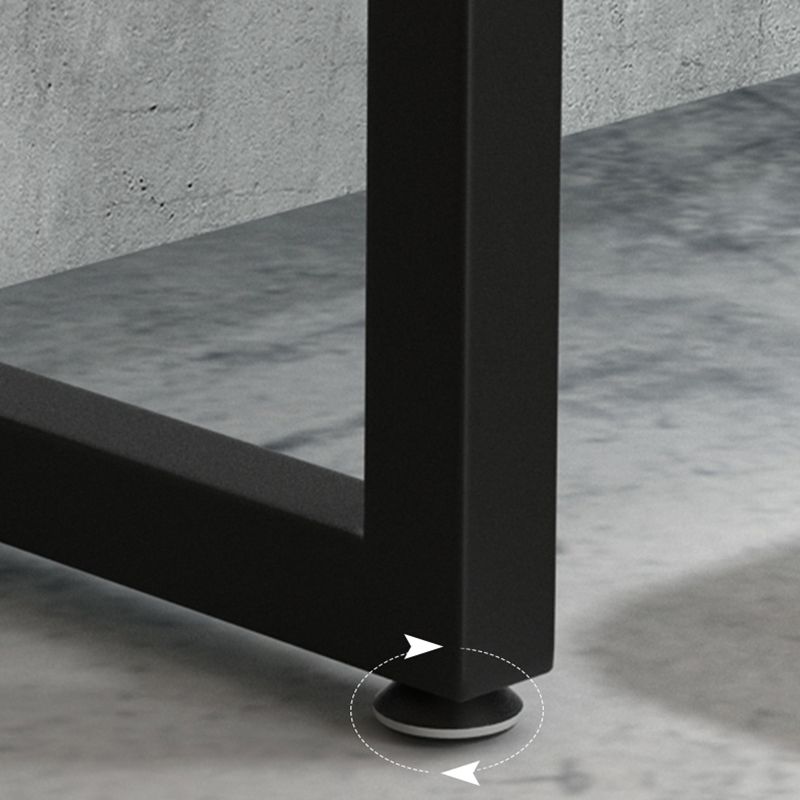 Wood Top Bar Height Table Industrial Style Bistro Pub Table with Metal Base