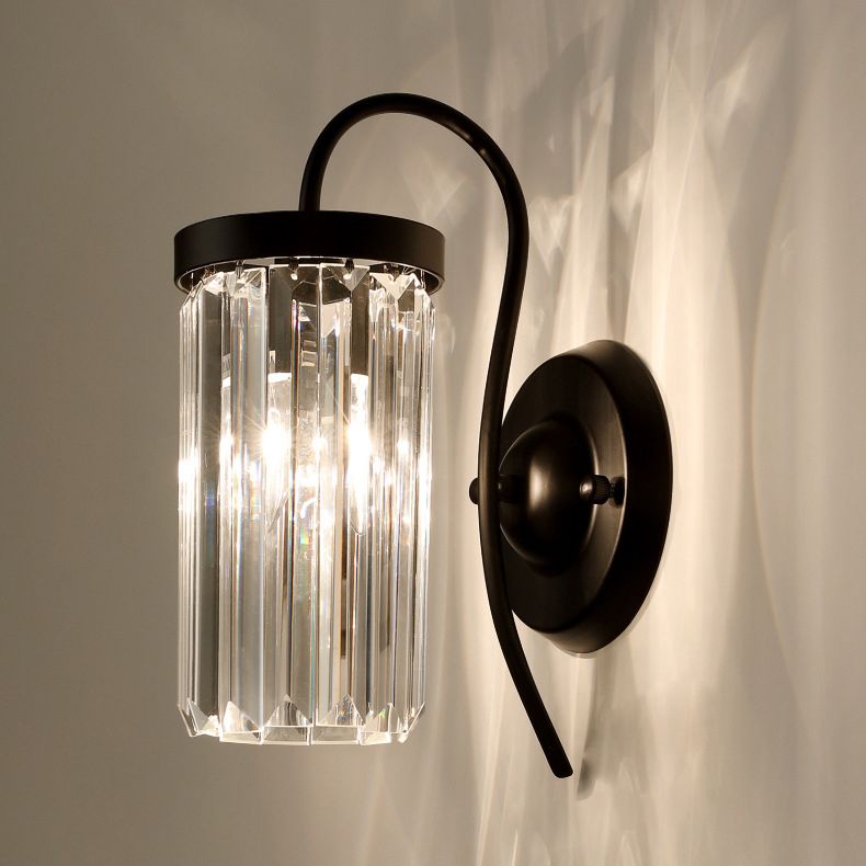 Halbzylinder Schatten Wandleuchter moderner Kristallwandhalterung Leuchte
