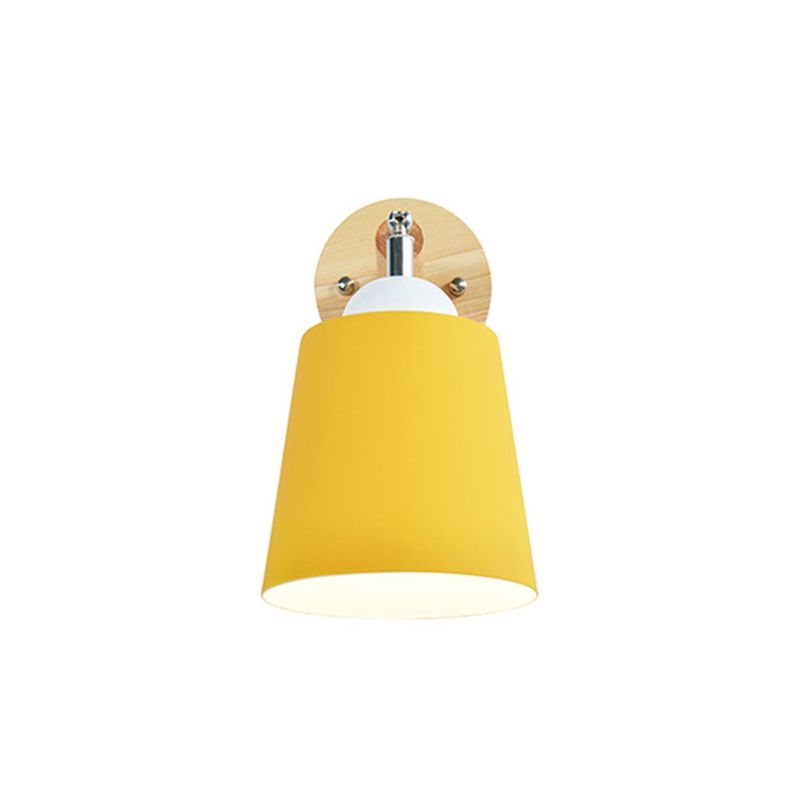 Lámpara de lectura de pared cónica de macarrón 1 cabezal del dormitorio de la cabeza luz de pared ajustable