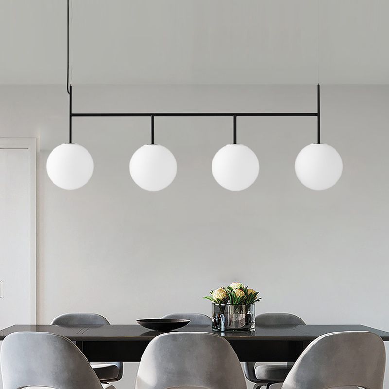 Moderne Esselinsel Leichte runde Glasschatten Hängende Leuchte für Esszimmer