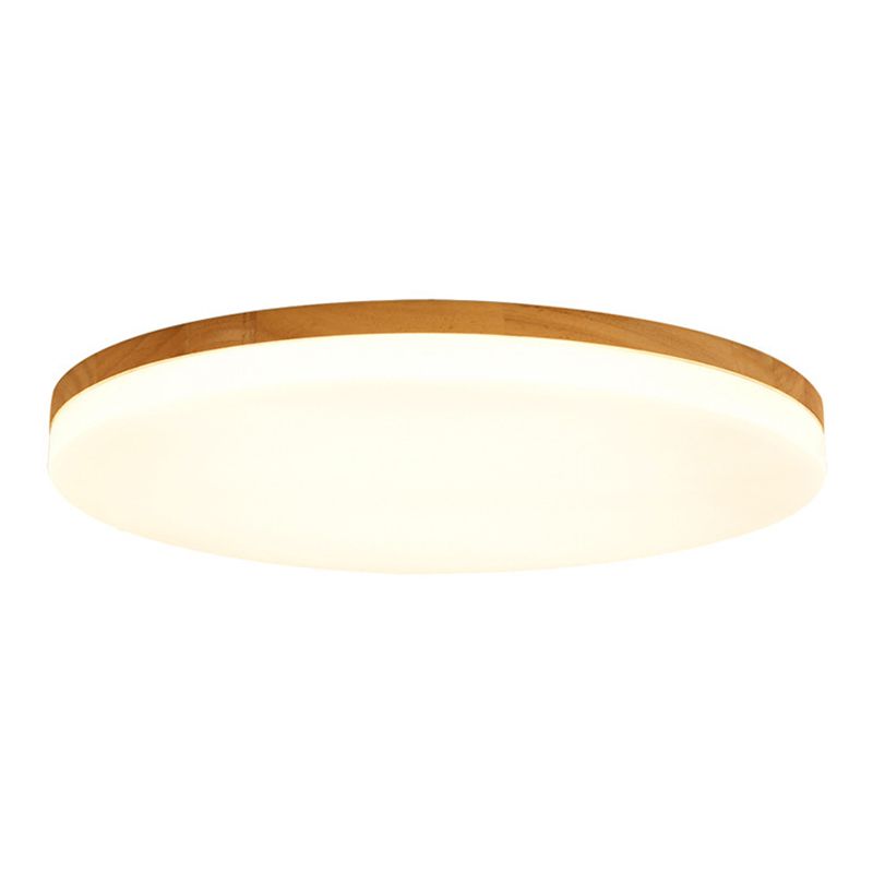 LED-plafondlamp met ronde vorm, modern hout, 1 licht, inbouw voor gangpad-eetkamer