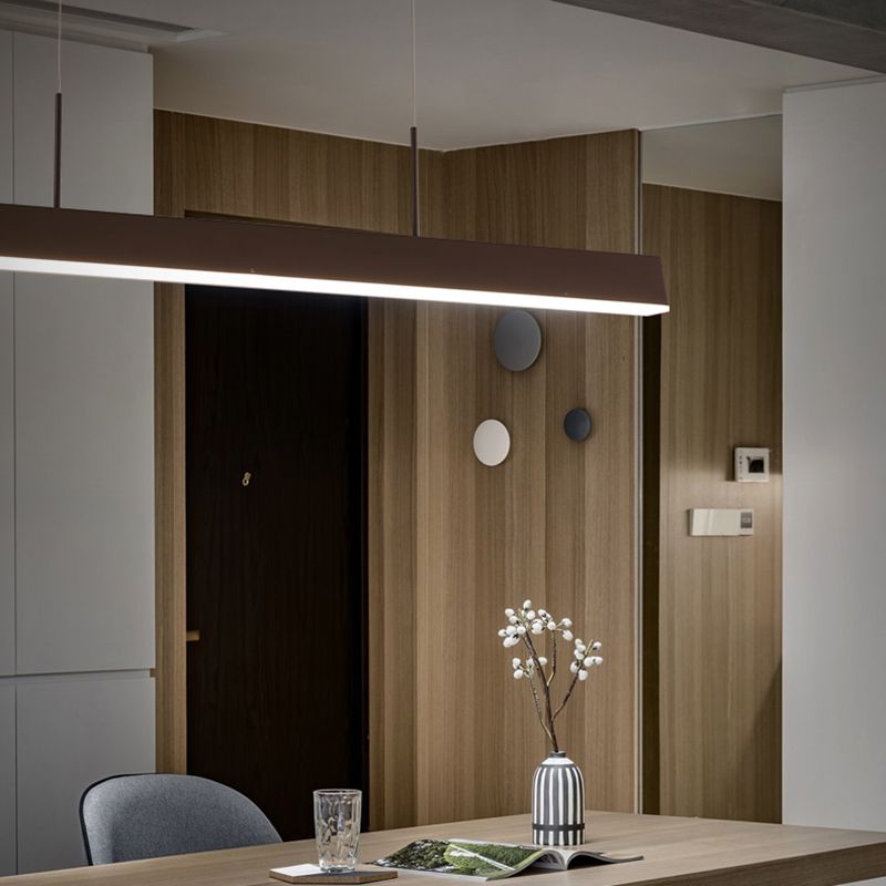 Modern Linear Shape Pendant Lighting Fixture Metal 1 Light Island Pendant Light