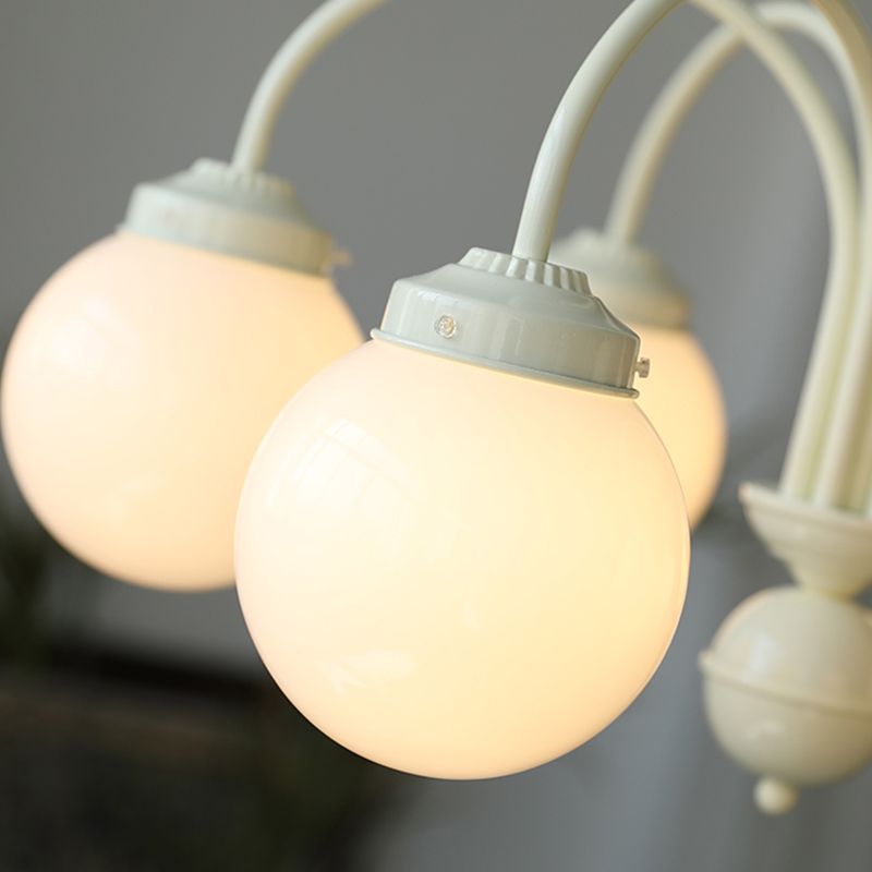 Luci a soffitto a sospensione di crema nordica Global Glass Cionsent lampadario per soggiorno