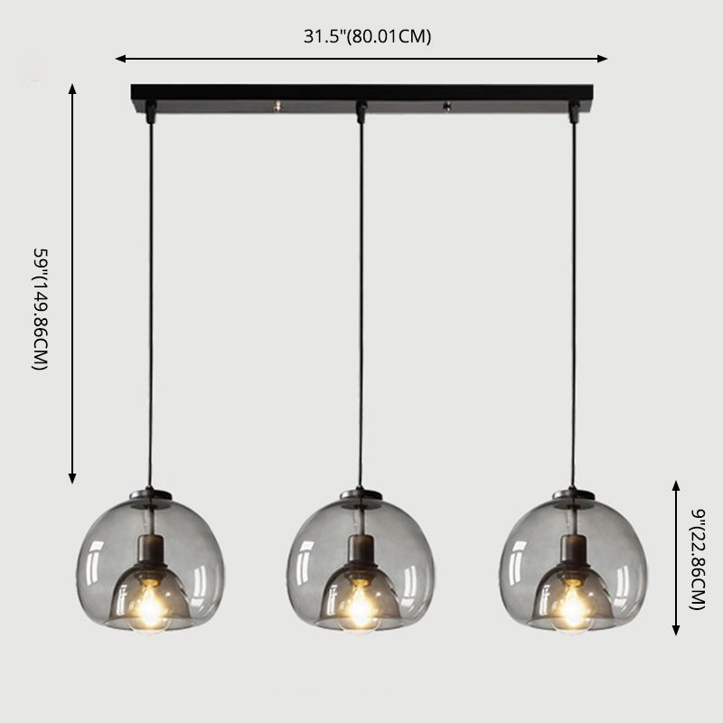 3 lichten bol hanglampverlichting moderne eenvoud glazen hanger verlichtingsarmaturen voor restaurant