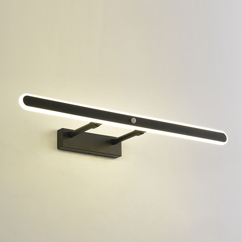 Minimalist 1-Light Linear Mirror Front Lamp Acrylic Shade LED Bathroom Wall Mounted Light Fixture
