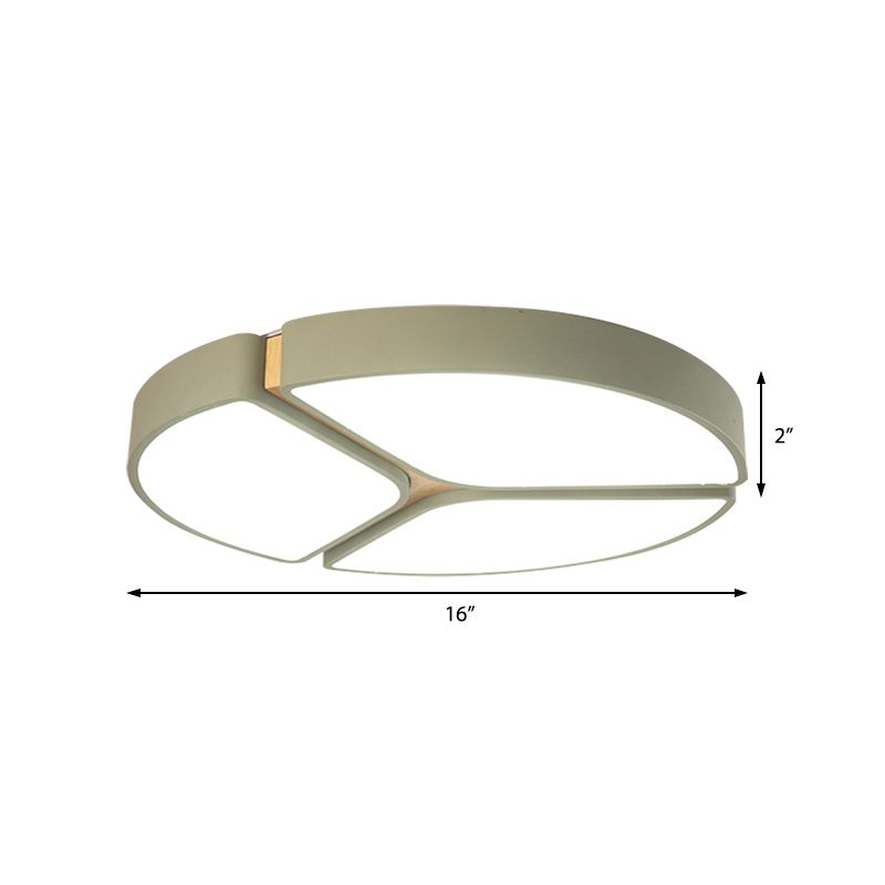 16"/19.5"/23.5" Wide Circular Flushmount Light Macaron Metallic Led Close to Ceiling Light in Warm/White Light