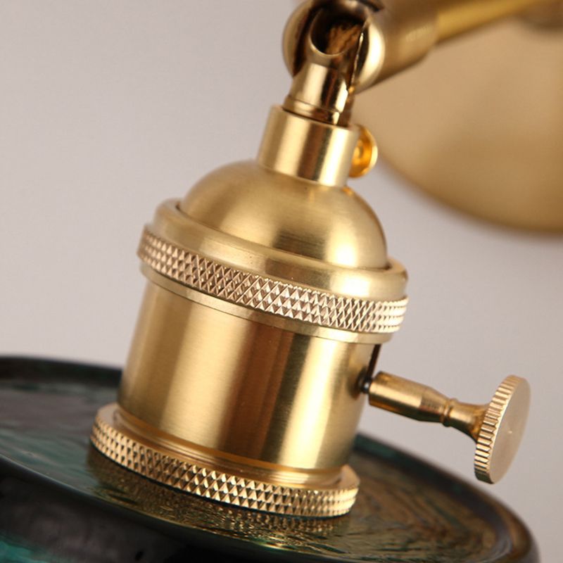 Metal Modern Wall Sconce Cylinder Shape Vanity Lamp with Glass Shade for Bathroom