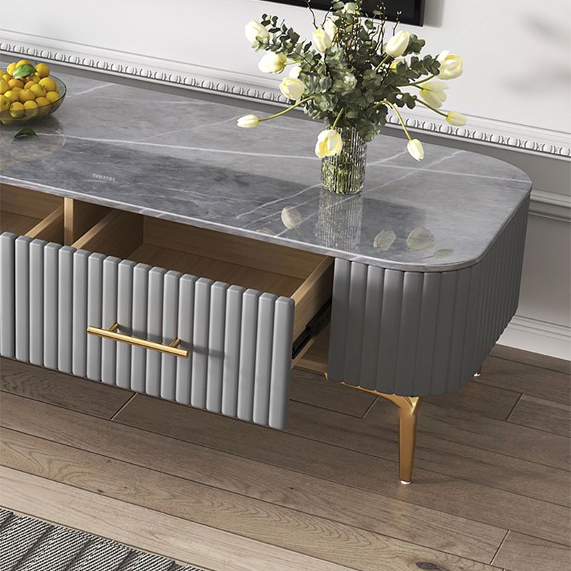 16"H Glam Coffee Table Rectangle 4 Legs Coffee Cocktail Table