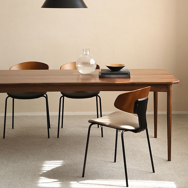 Industrial Rectangle Home Fixed Table Solid Wood Dining Room Desk