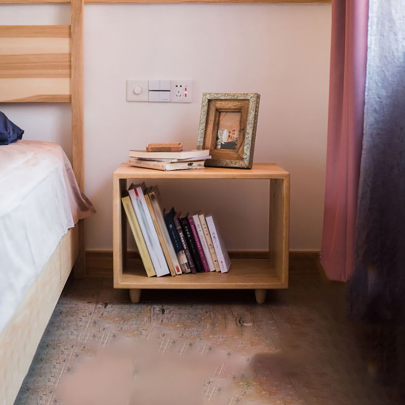 Modern Style Open Back Bookshelf Solid Wood Bookcase for Office