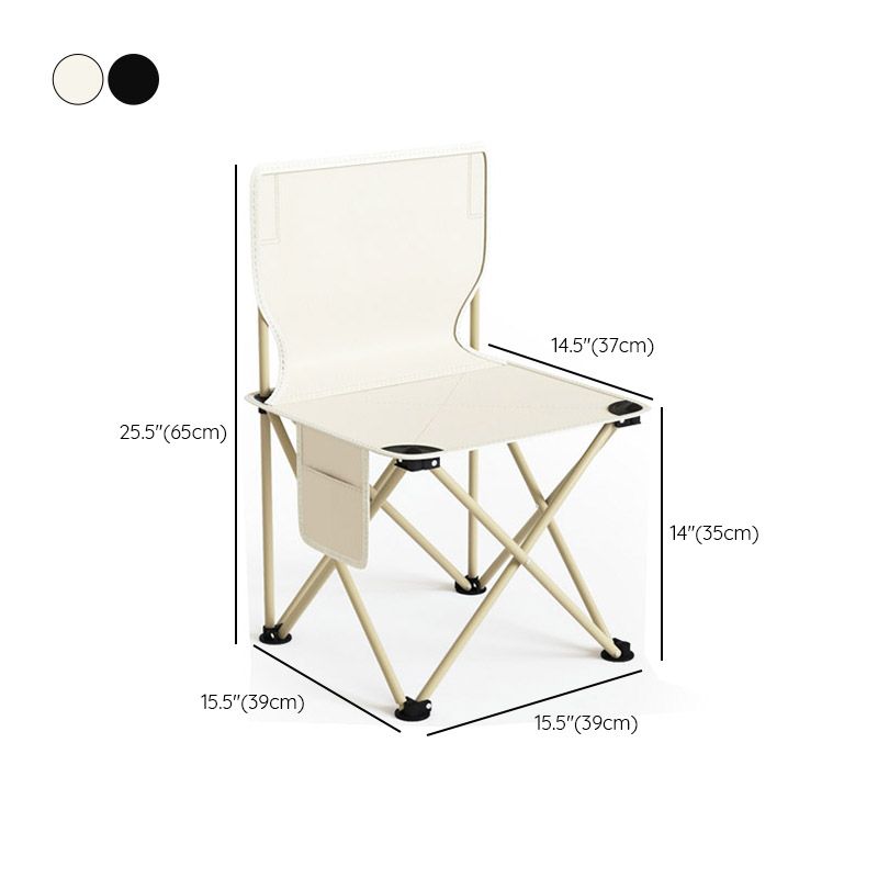 Beige and Black Dining Side Chair Modern Metal Folding Outdoor Chair