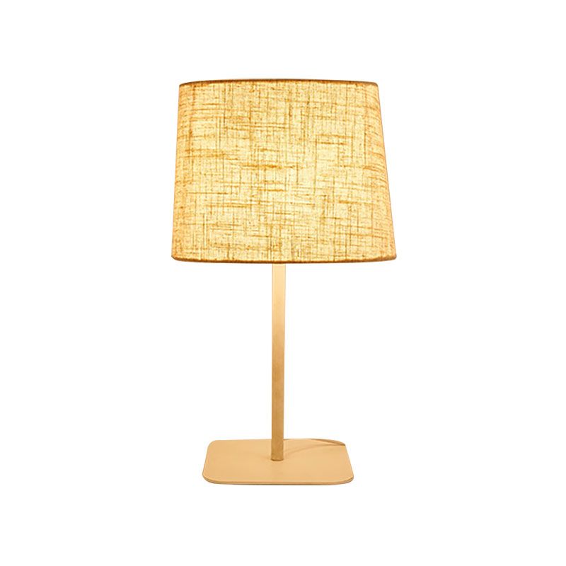 Lampe de lecture géométrique LED, éclairage de travail en tissu moderniste en noir/Beige pour chevet