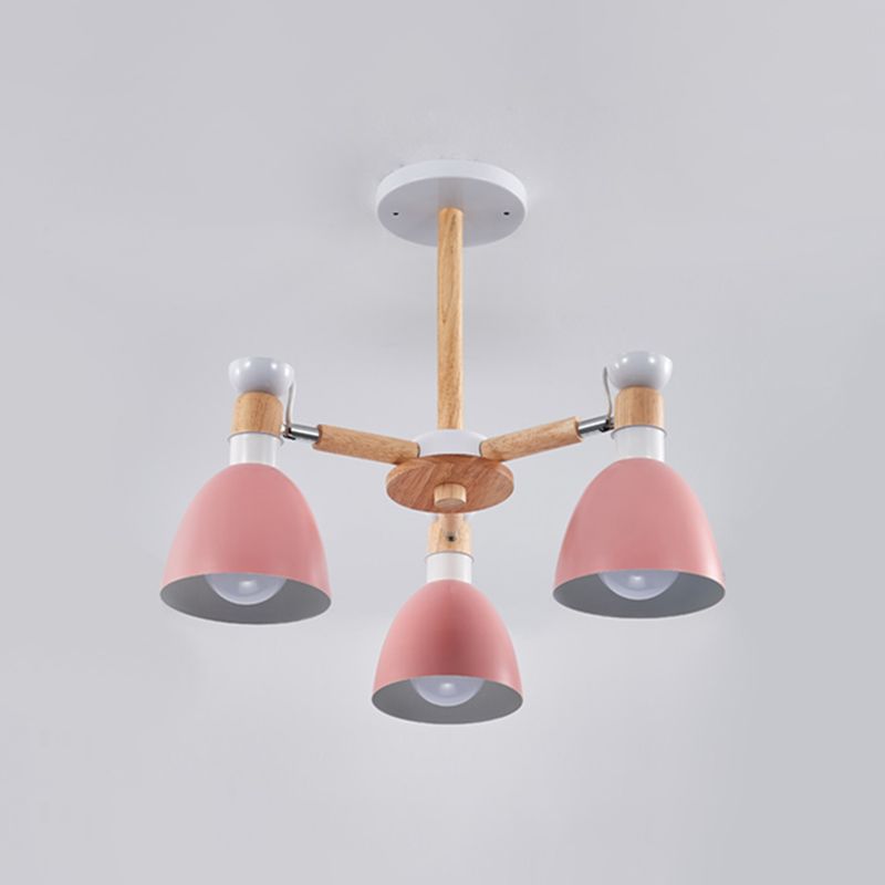 Multi Light Cone Hangende kroonluchter moderne macaron -stijl metalen hangende lamp voor slaapkamer